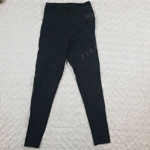 Pink mesh inset black leggings small